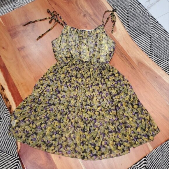 Costa Blanca Vintage Disty Floral Pleated Mini dress - Picture 3 of 12